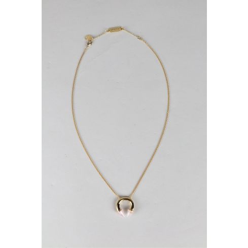 Lovemystyle Gold Kette Halskette mit Anhänger Gold und Rosa