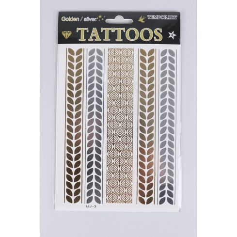 Lovemystyle oro e argento tatuaggio trasferimenti con particolare del foglio