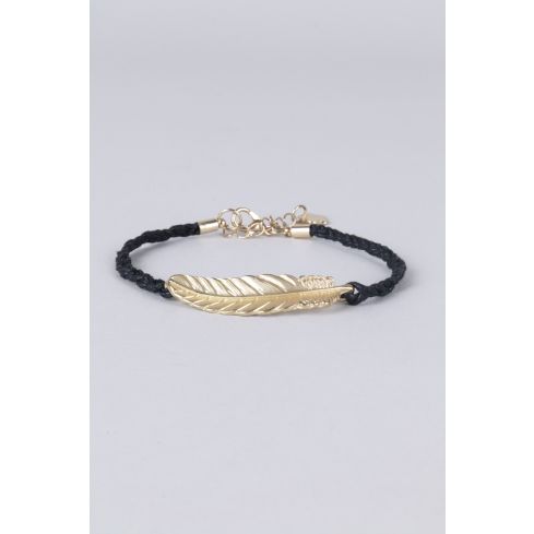 Lovemystyle Rope Style Bracelet With Metallic Feather