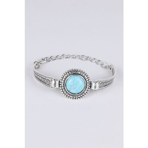 Bracelet en métal Lovemystyle argent avec Pierre Turquoise