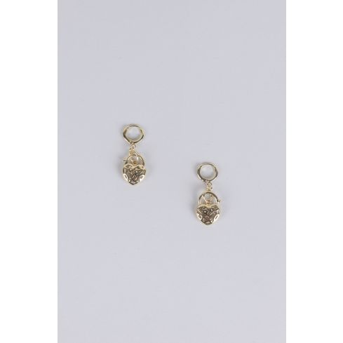 Lovemystyle petit Hoop boucles d’oreilles Double goutte charme en or