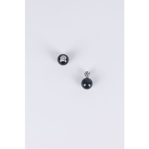 Lovemystyle schwarz und Silber Disco-Kugel-Ohrringe