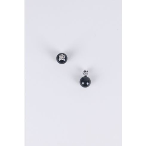 Boucles d’oreilles boule Disco Lovemystyle noir et argent