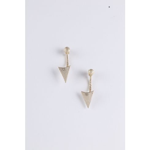 Lovemystyle Earring met hangende getextureerde driehoek In goud
