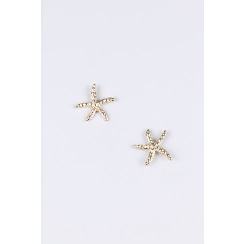 Pendiente de pescados de la estrella de Lovemystyle oro con Diamantes plata