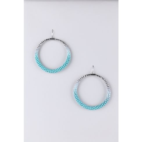 Lovemystyle Blue To Silver Ombre Large Hoop Earrings