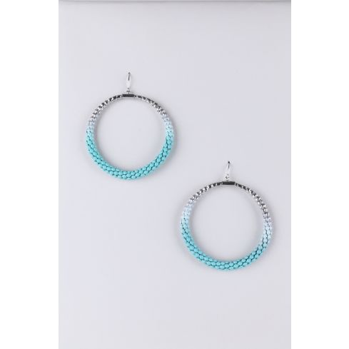 Lovemystyle bleu à Ombre grand Hoop boucles d’oreilles argent