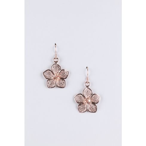 Lovemystyle Delicate Drop Down Flower Earrings In Gold