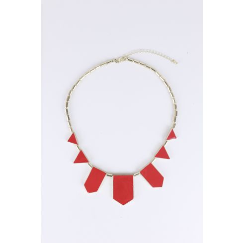 Collier en or de Lovemystyle avec des détails de forme rouge