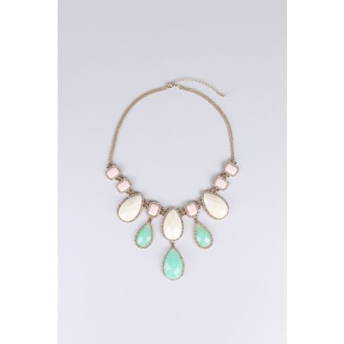Lovemystyle Oversized Necklace With Pastel Stones