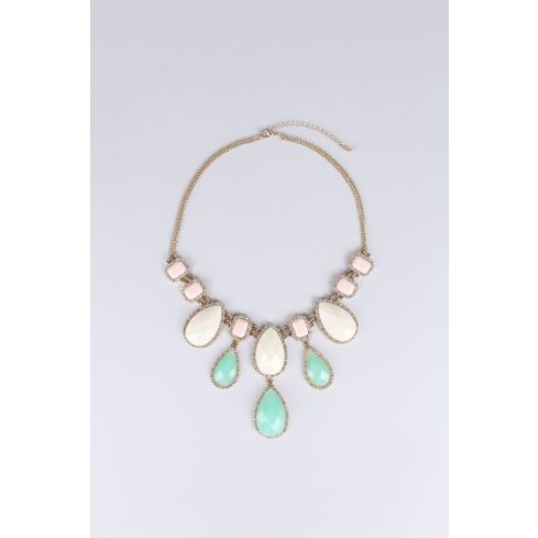 Lovemystyle gran tamaño collar con piedras de colores Pastel