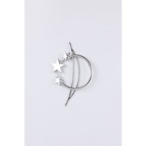 Lovemystyle Silver Hoop barrette avec détail étoile