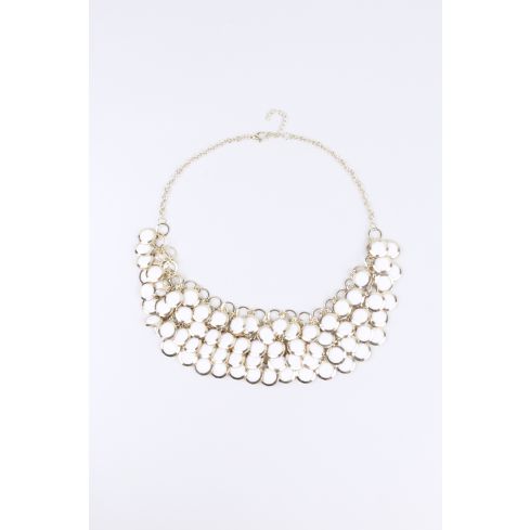 Lovemystyle goud verklaring ketting met witte keien