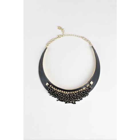 Lovemystyle negro gargantilla con colgante de perlas y cadenas