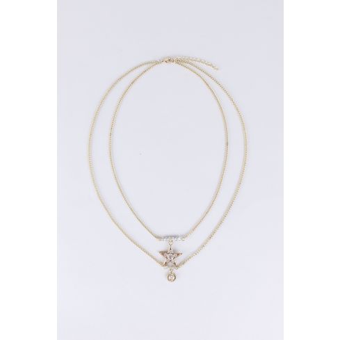 Lovemystyle Gold Double Layer Necklace With Star Design