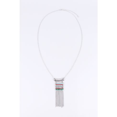 Lovemystyle larga cadena collar Tribal con borlas de Metal