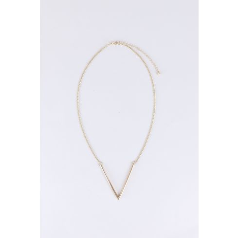Lovemystyle Gold zarte Kette Halskette mit Solid V Design
