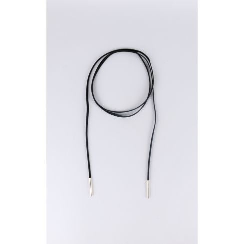 Lovemystyle Faux Wildleder String Kette mit Gold Metall In schwarz