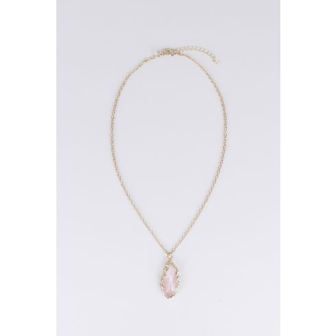 Collier Chaine dorée délicate Lovemystyle avec Pierre Rose