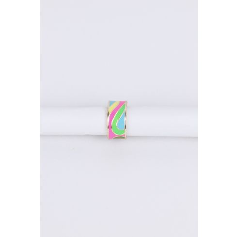 Lovemystyle Gold Ring With Multi Coloured Swirls