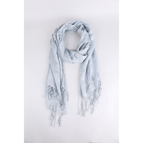 Lovemystyle Silber leichte Schal mit Fransen-Details