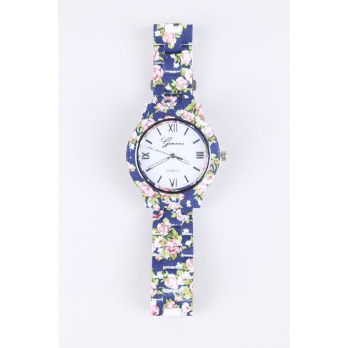 Lovemystyle Blue horloge met hele bloemdessin