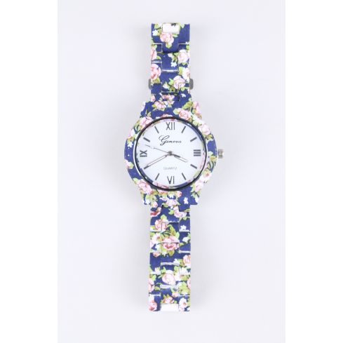 Lovemystyle bleu montre avec toute la conception florale