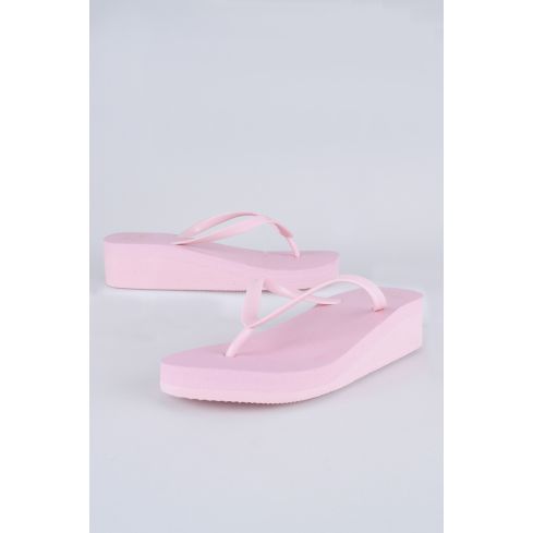 Lovemystyle Baby Pink Wedge Flip Flop Sandals
