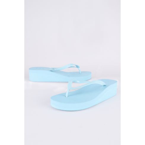 Lovemystyle Pastel Blue Wedge Flip Flop Sandals