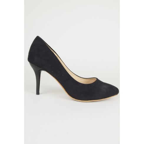 Lovemystyle Black Velvet Heeled Court Shoes
