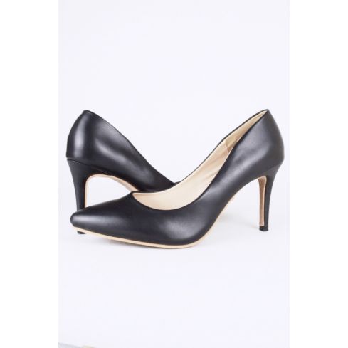 LMS schwarz Faux Leder Pumps mit Mitte Ferse