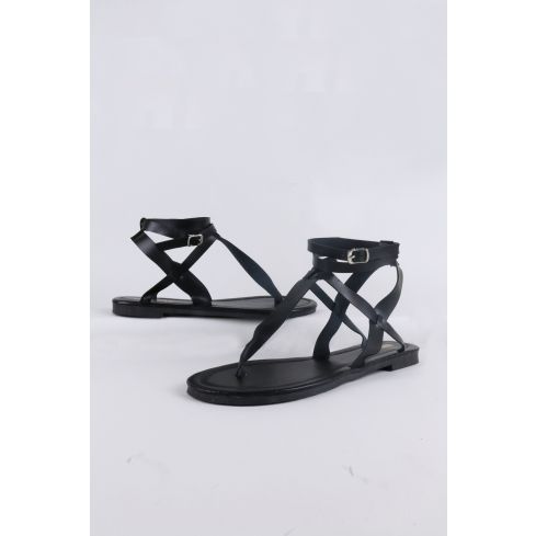 Lovemystyle noir Double sangle Gladiator Sandals