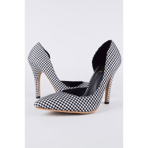 LMS schwarz & weiß karierte wies mit High Heel Pumps