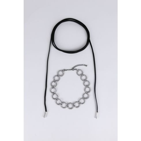 Lovemystyle dick Choker mit Tripple Kette Verschluss In schwarz