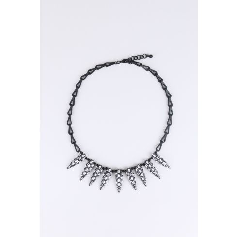 Lovemystyle Black Halskette mit Diamante Spikes