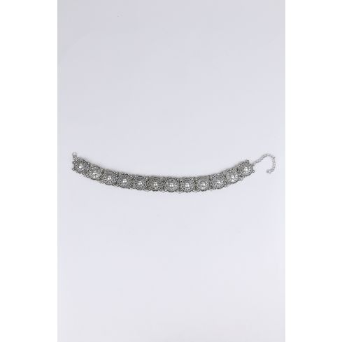 Lovemystyle Thick Silver Round Sun Disc Choker