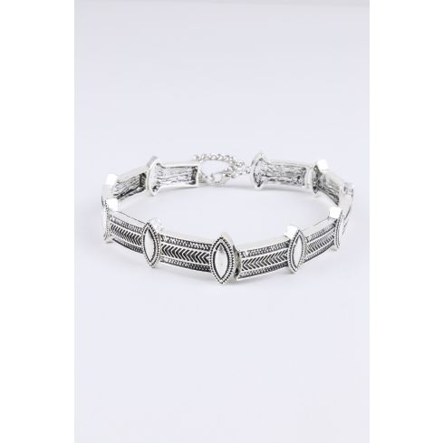 Lovemystyle Silver Choker With Intricate Detailing