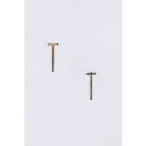 Lovemystyle Gold Double Layered T Bar Earrings