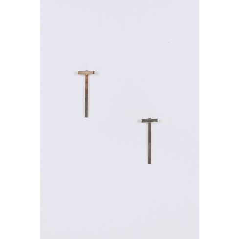 Lovemystyle goud dubbel gelaagde T Bar oorbellen