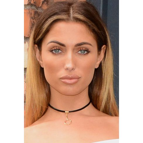 LMS Faux Leather Choker With Chain Clasp And Metal Pendant