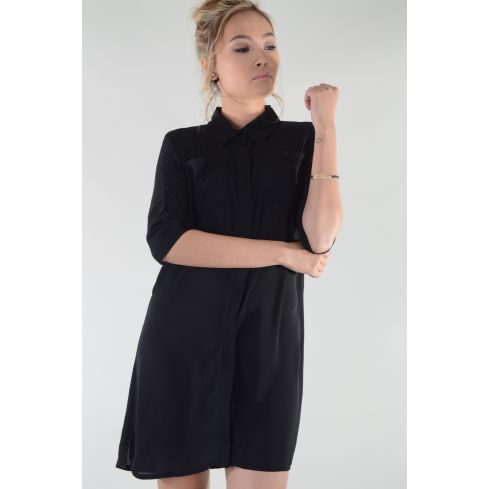 Lovemystyle Button Down Shirt Dress With Collar - SAMPLE