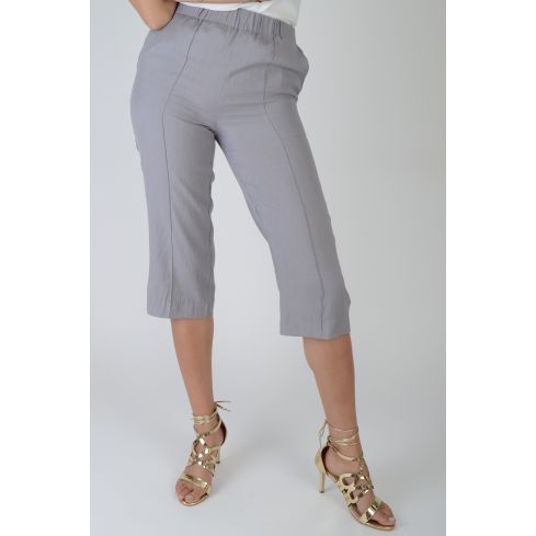 Lovemystyle gris monté Crop pantalon avec ceinture