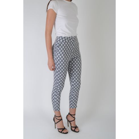 Lovemystyle Pastel azul impreso pantalones cintura alta